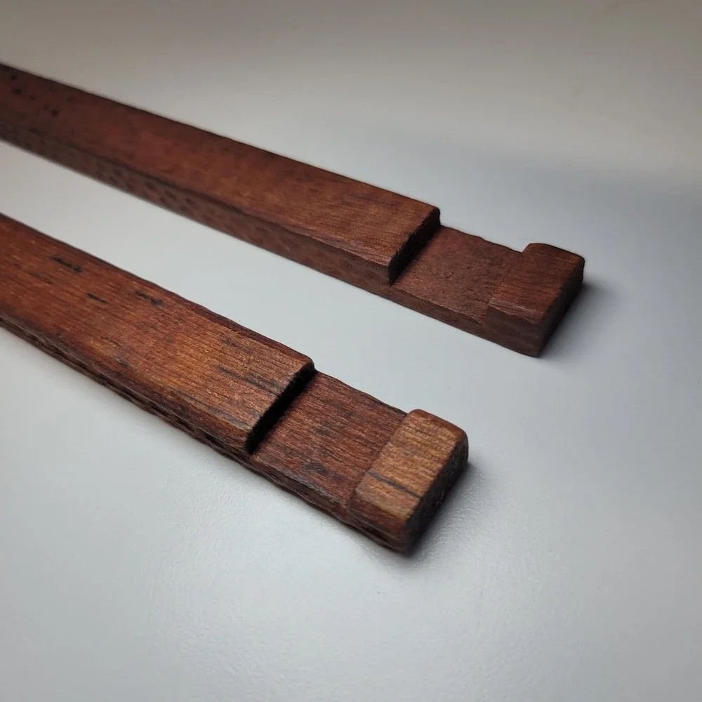 Replacement Flat Hammered Building Logs 10.5 Inch Wood 2pc Toy Construction